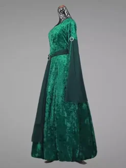 Womens Medieval Renaissance Gown Dress For Women Adjustable Lace Up Irish Retro Gown Long Dress Costumes