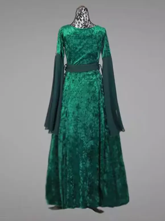 Womens Medieval Renaissance Gown Dress For Women Adjustable Lace Up Irish Retro Gown Long Dress Costumes