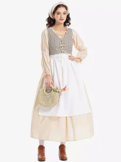 Womens Medieval Renaissance Dress Village Maid Cosplay Costumes