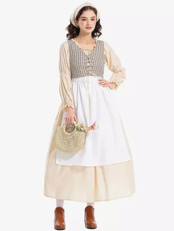 Womens Medieval Renaissance Dress Village Maid Cosplay Costumes