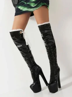 Women's Over The Knee Boots Stiletto Heel Platform Thigh High Boots