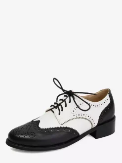 Women's Oxford Shoes Round Toe Lace Up Casual Shoes