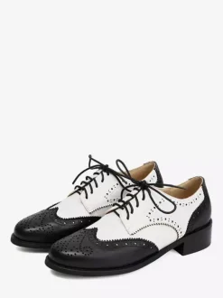 Women's Oxford Shoes Round Toe Lace Up Casual Shoes