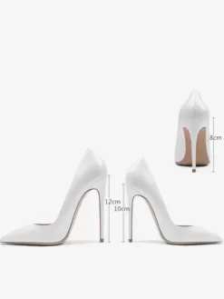 Women's Patent Leather Stiletto Heel Pumps White