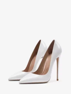 Women's Patent Leather Stiletto Heel Pumps White