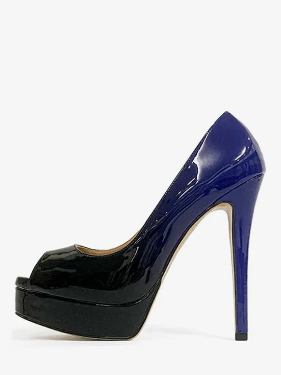 Women's Peep Toe Heels Platform Slip-On Sexy Pumps