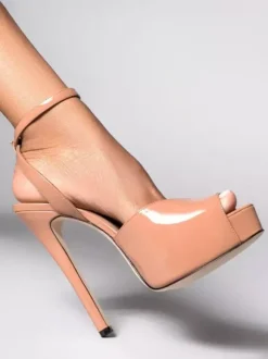 Women's Peep Toe High Heel Sandals Platform Ankle Strap Sexy Sandal Shoes