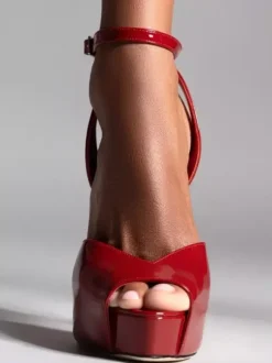 Women's Peep Toe High Heel Sandals Platform Ankle Strap Sexy Sandal Shoes