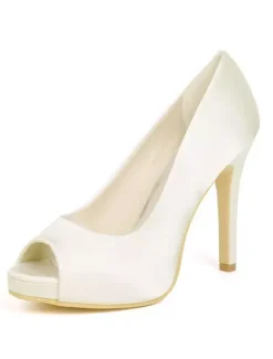 Women's Peep Toe Stiletto Heel Wedding Pumps with Platform