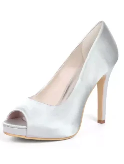 Women's Peep Toe Stiletto Heel Wedding Pumps with Platform