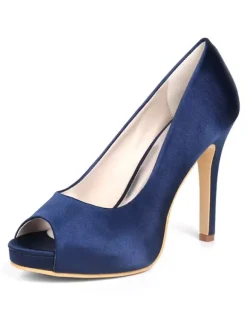 Women's Peep Toe Stiletto Heel Wedding Pumps with Platform