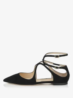 Women's Pink Ballet Flats Pointed Toe Strappy Ankle Strap Flat Pumps