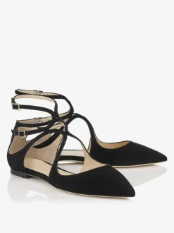Women's Pink Ballet Flats Pointed Toe Strappy Ankle Strap Flat Pumps
