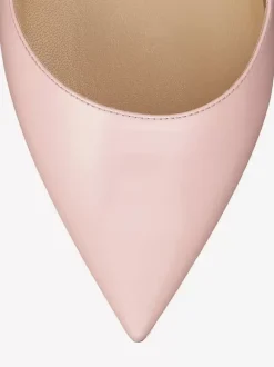 Women's Pink Ballet Flats Pointed Toe Strappy Ankle Strap Flat Pumps