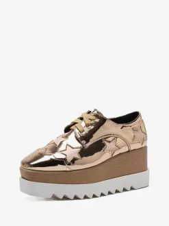 Women's Platform Oxfords Lace Up Wedge Shoes