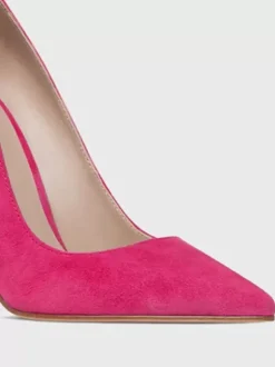 Women's Pointy Toe Stiletto Prom Heel Pumps Faux Suede Leather