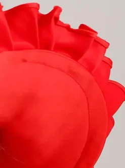 Women's Red Frills Gothic Victorian Hats