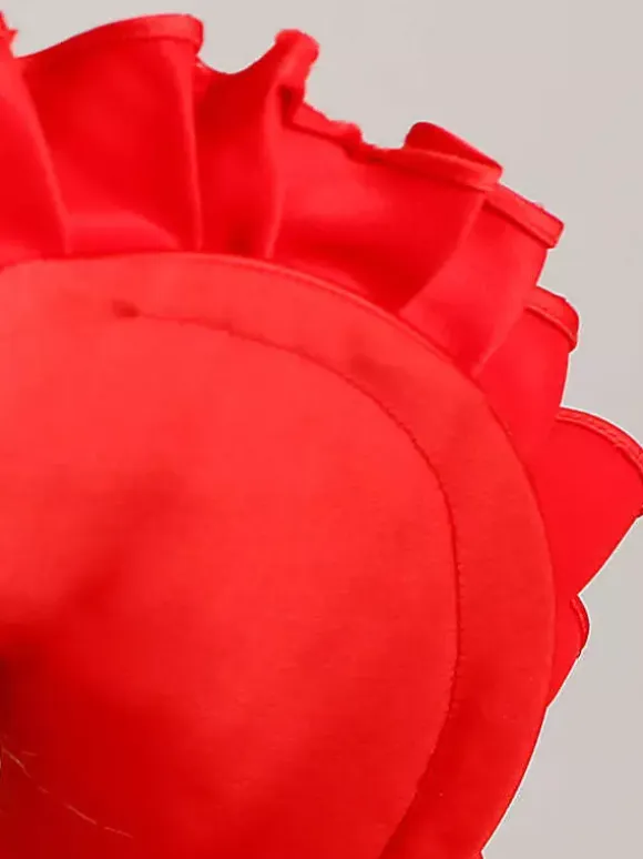 Women's Red Frills Gothic Victorian Hats