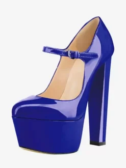 Women's Red High Heel Pumps Sexy Platform Sky High Mary Jane Shoes