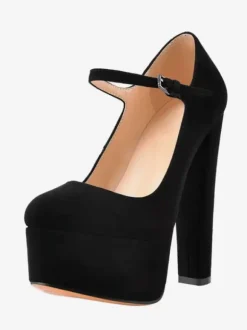 Women's Red High Heel Pumps Sexy Platform Sky High Mary Jane Shoes