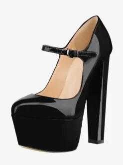 Women's Red High Heel Pumps Sexy Platform Sky High Mary Jane Shoes