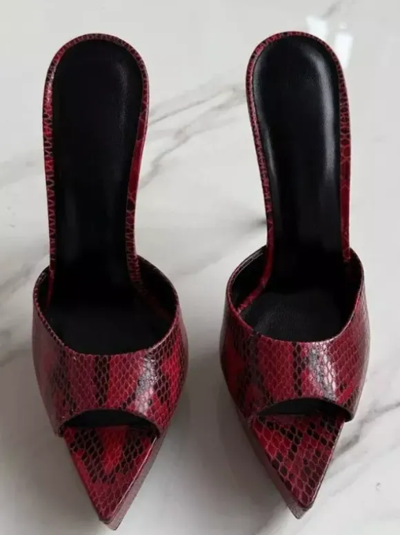Women's Red Sexy Sandals High Heel Peep Toe Platform Sandal Slippers