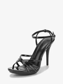 Women's Red Strappy Stiletto Prom Heel Sandals