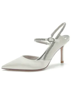Women's Rhinestone Slingback Pumps Heeled Bridal Shoes