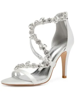 Women's Rhinestone Straps Stiletto Heel Bridal Sandals