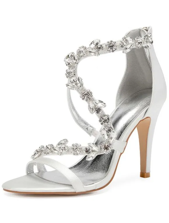 Women's Rhinestone Straps Stiletto Heel Bridal Sandals