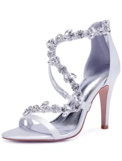 Women's Rhinestone Straps Stiletto Heel Bridal Sandals