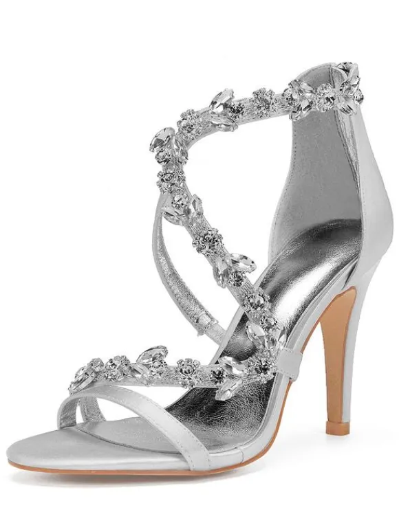 Women's Rhinestone Straps Stiletto Heel Bridal Sandals