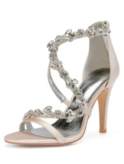 Women's Rhinestone Straps Stiletto Heel Bridal Sandals