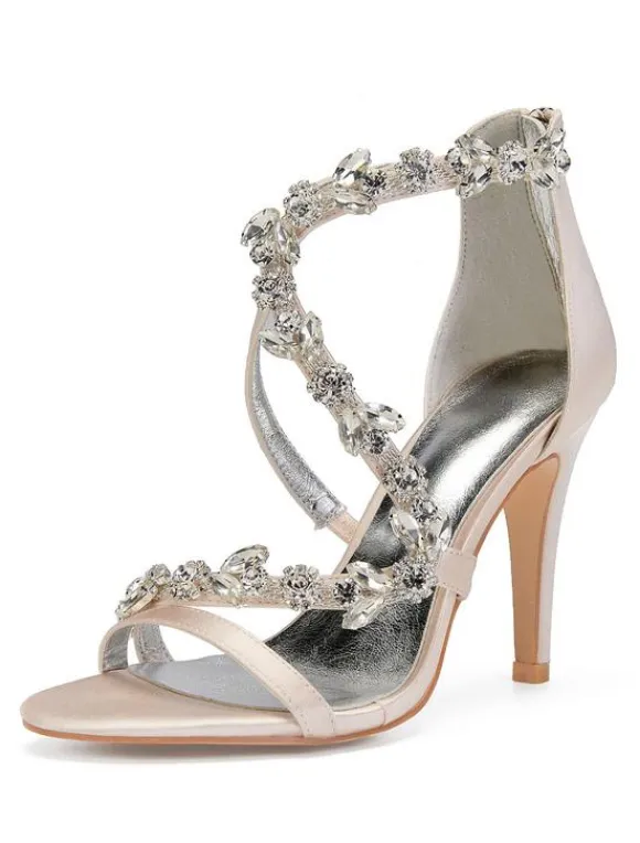 Women's Rhinestone Straps Stiletto Heel Bridal Sandals
