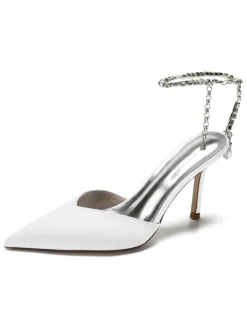 Women's Rhinestones Ankle Strap Bridal Heels