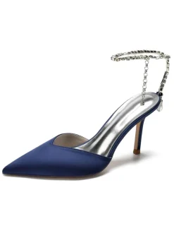 Women's Rhinestones Ankle Strap Bridal Heels