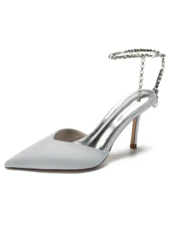 Women's Rhinestones Ankle Strap Bridal Heels