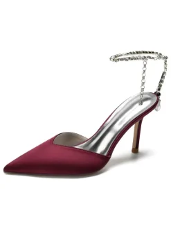 Women's Rhinestones Ankle Strap Bridal Heels