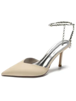 Women's Rhinestones Ankle Strap Bridal Heels