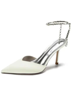 Women's Rhinestones Ankle Strap Bridal Heels