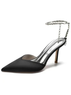 Women's Rhinestones Ankle Strap Bridal Heels