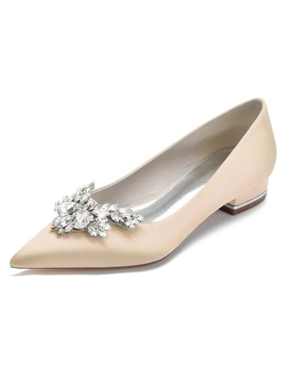Women's Rhinestones Flat Bridal Shoes