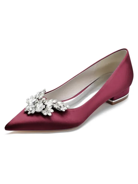 Women's Rhinestones Flat Bridal Shoes
