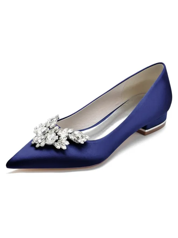Women's Rhinestones Flat Bridal Shoes