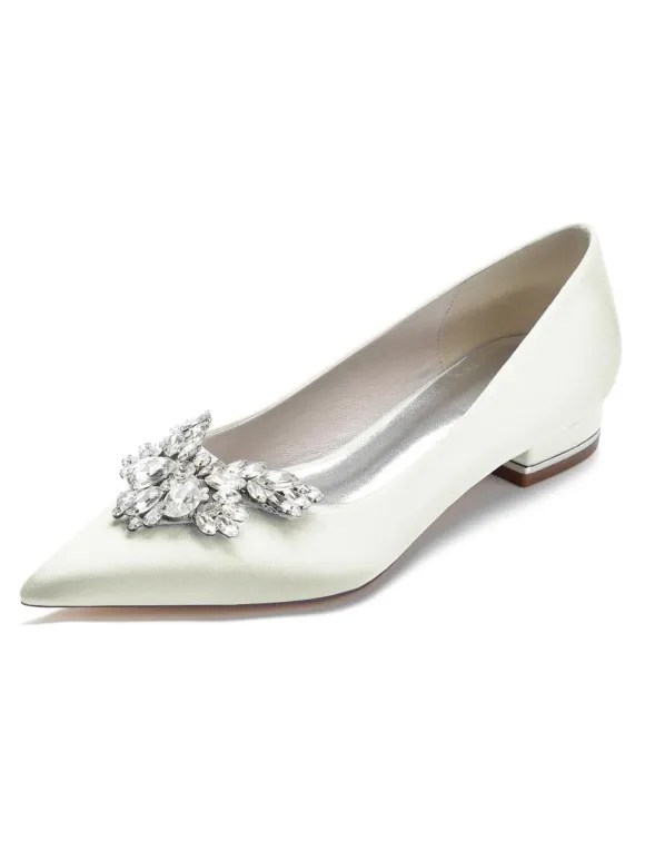Women's Rhinestones Flat Bridal Shoes
