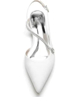 Women's Rhinestones Strap Slingback Bridal Flats