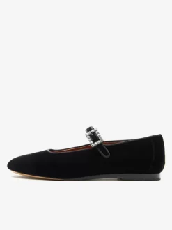 Women's Round Toe Velvet Ballet Flats In