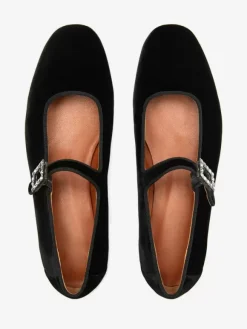Women's Round Toe Velvet Ballet Flats In