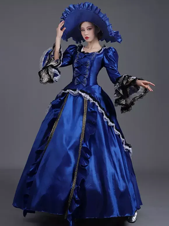 Women's 1800s Retro Rococo Dress Masked Party Ball Gown Victorian Costume Dress