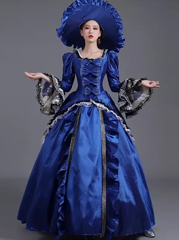 Women's 1800s Retro Rococo Dress Masked Party Ball Gown Victorian Costume Dress